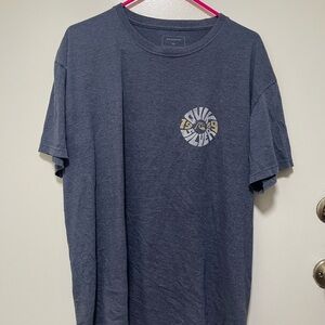 Quiksilver Men's Short Sleeve Tee - Charcoal Blue with White Logo vtg